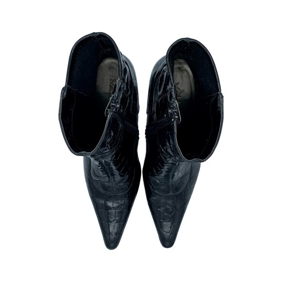 Black Ankle Glam Croco Boots - Picture 10 of 11
